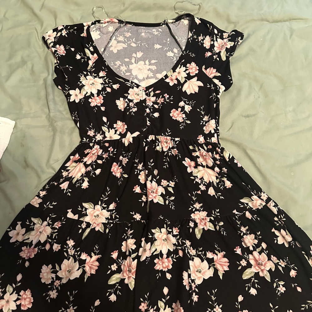 Floral Black Dress